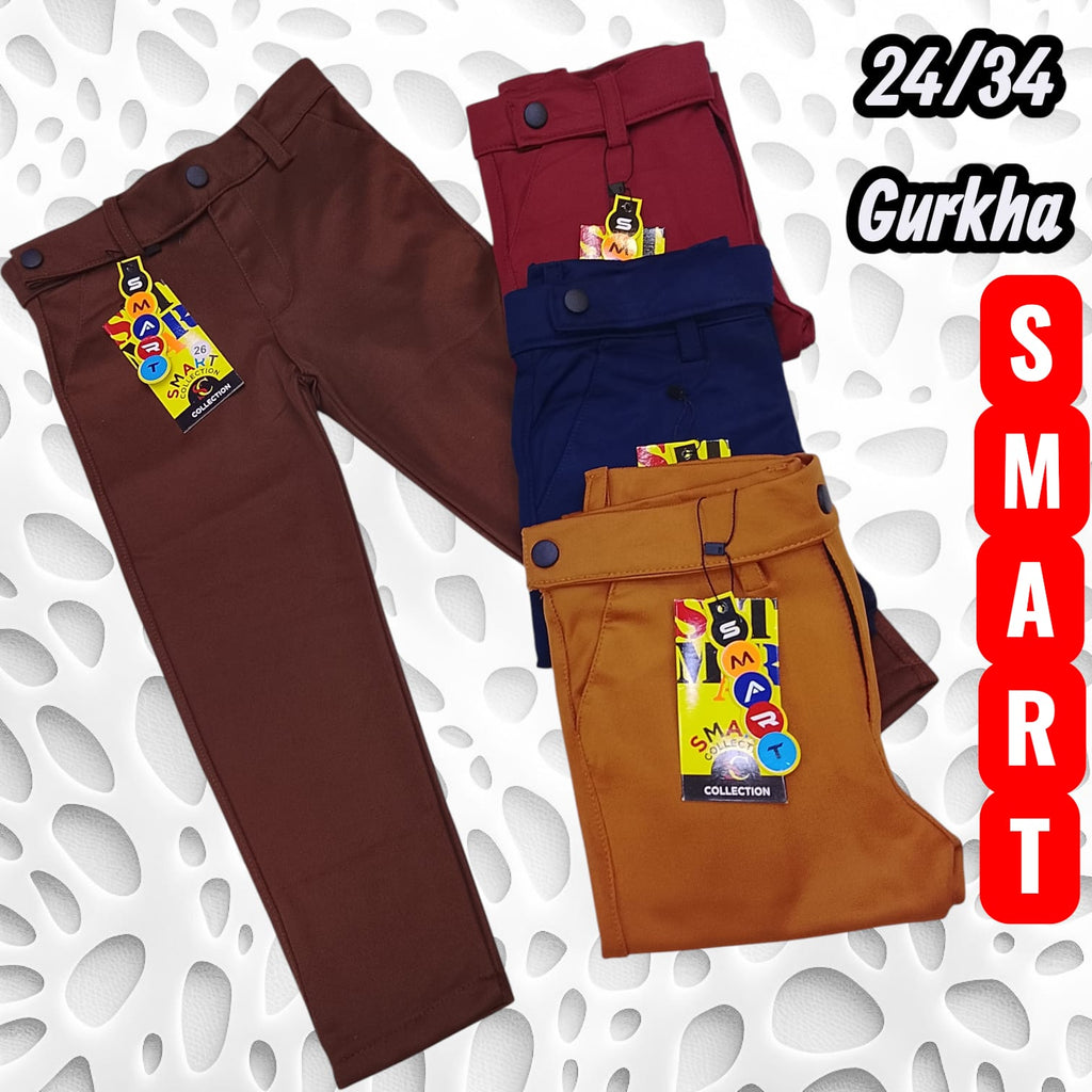 Kids' Smart Gurkha Trousers – Classic Formal Pants for Boys - 1033