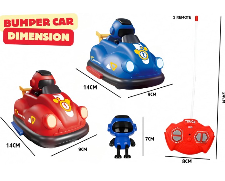 Four-Way Remote Control Bumper Cars Set for Kids (2pcs)