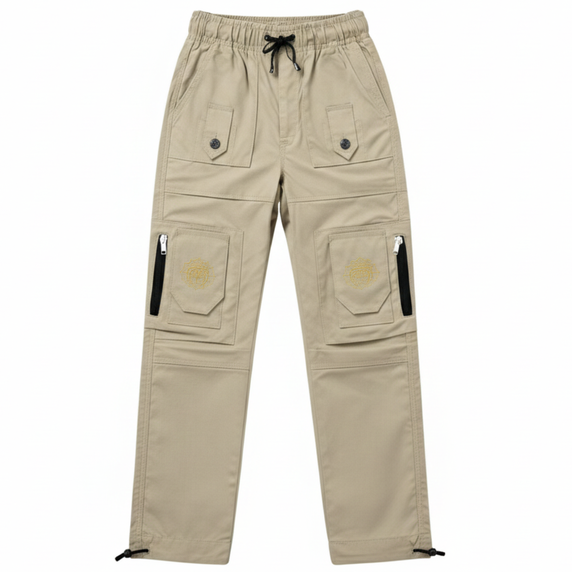 Kids' Spider-Embroidered Cargo Pants – Multi-Pocket Tactical Joggers - 1028
