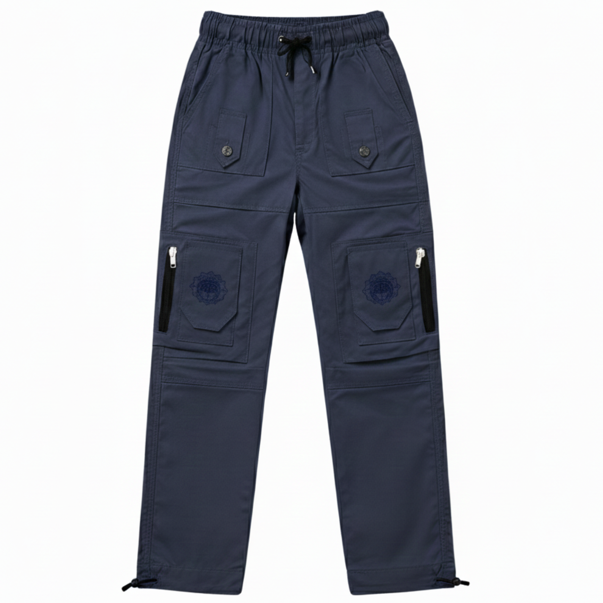 Kids' Spider-Embroidered Cargo Pants – Multi-Pocket Tactical Joggers - 1028