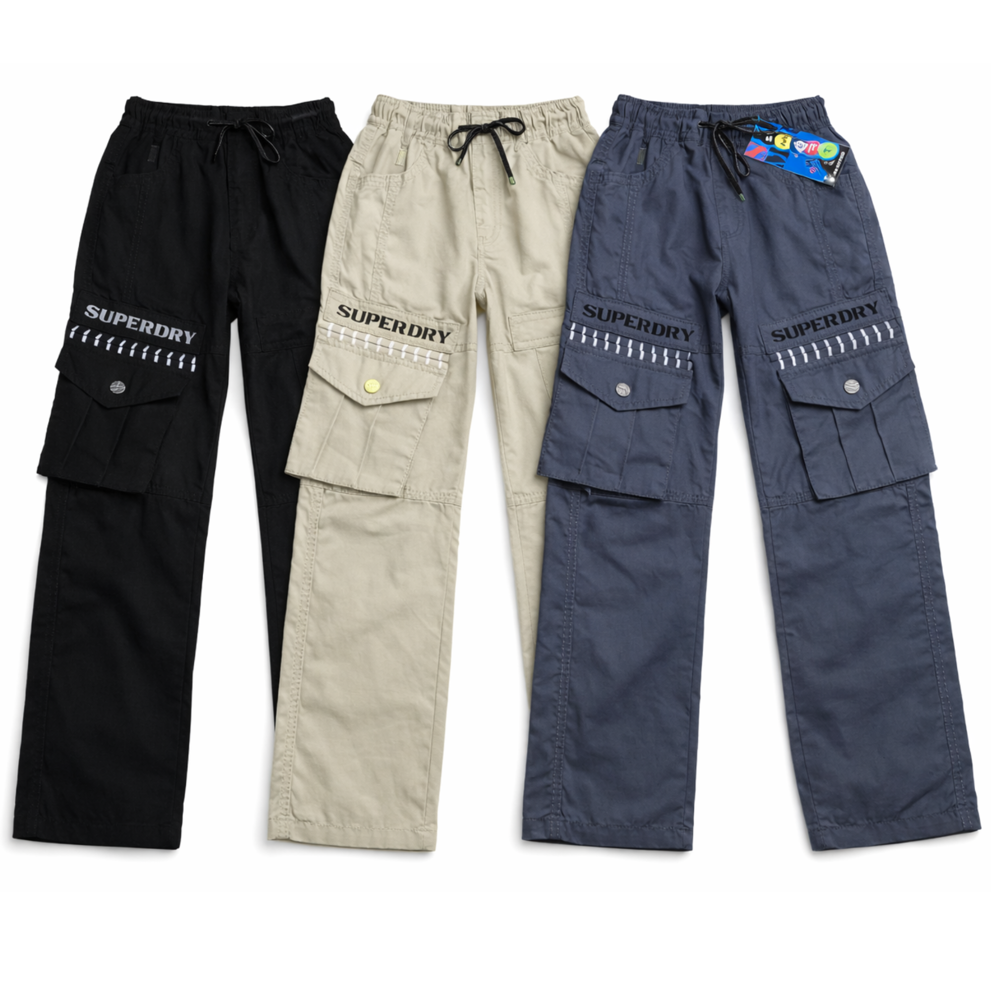 Kids' Superdry Edition Cargo Joggers – Heavy-Duty Outdoor Utility Pants - 1029