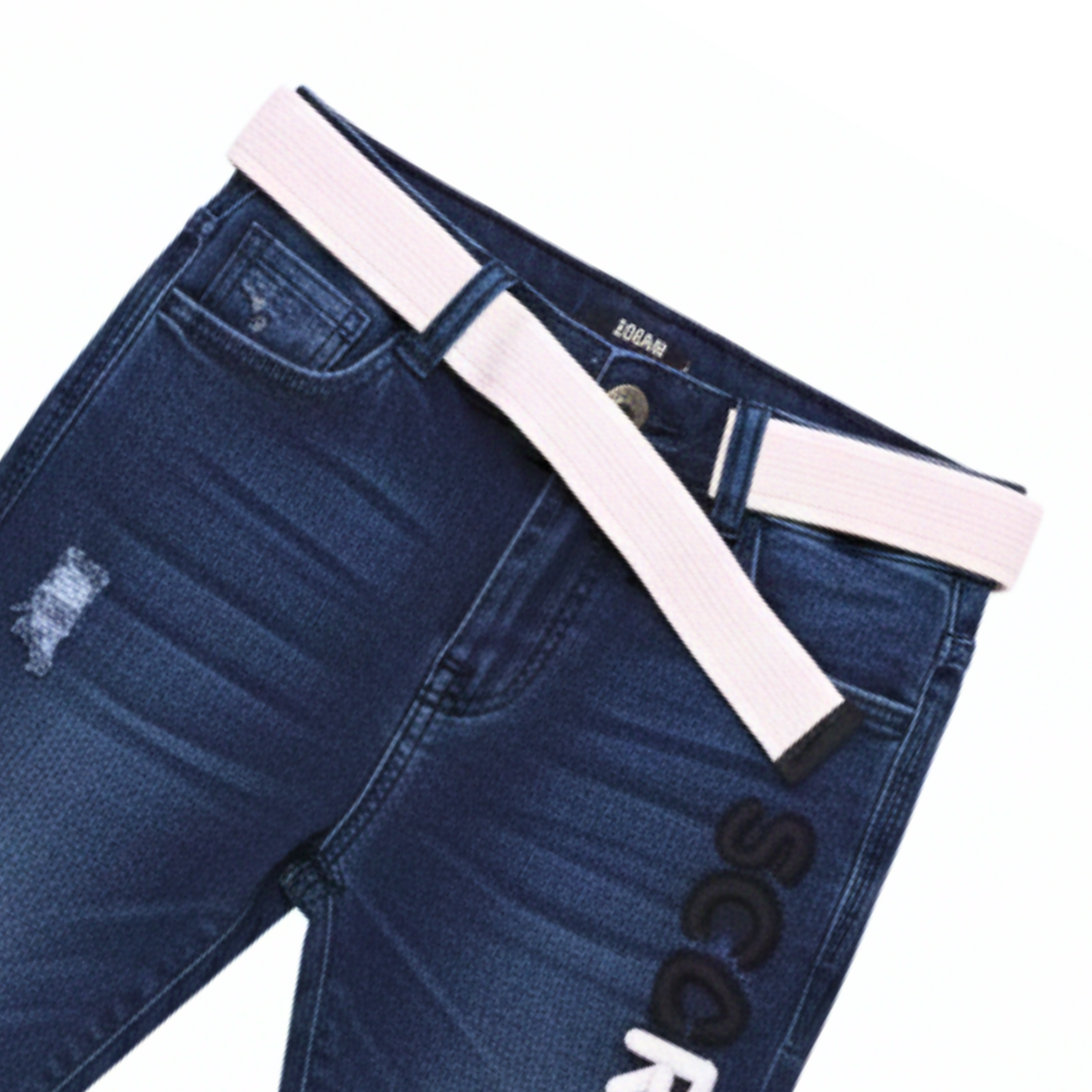Boys' Graphic Embroidery Denim Jeans – Slim Fit Pants - 1031