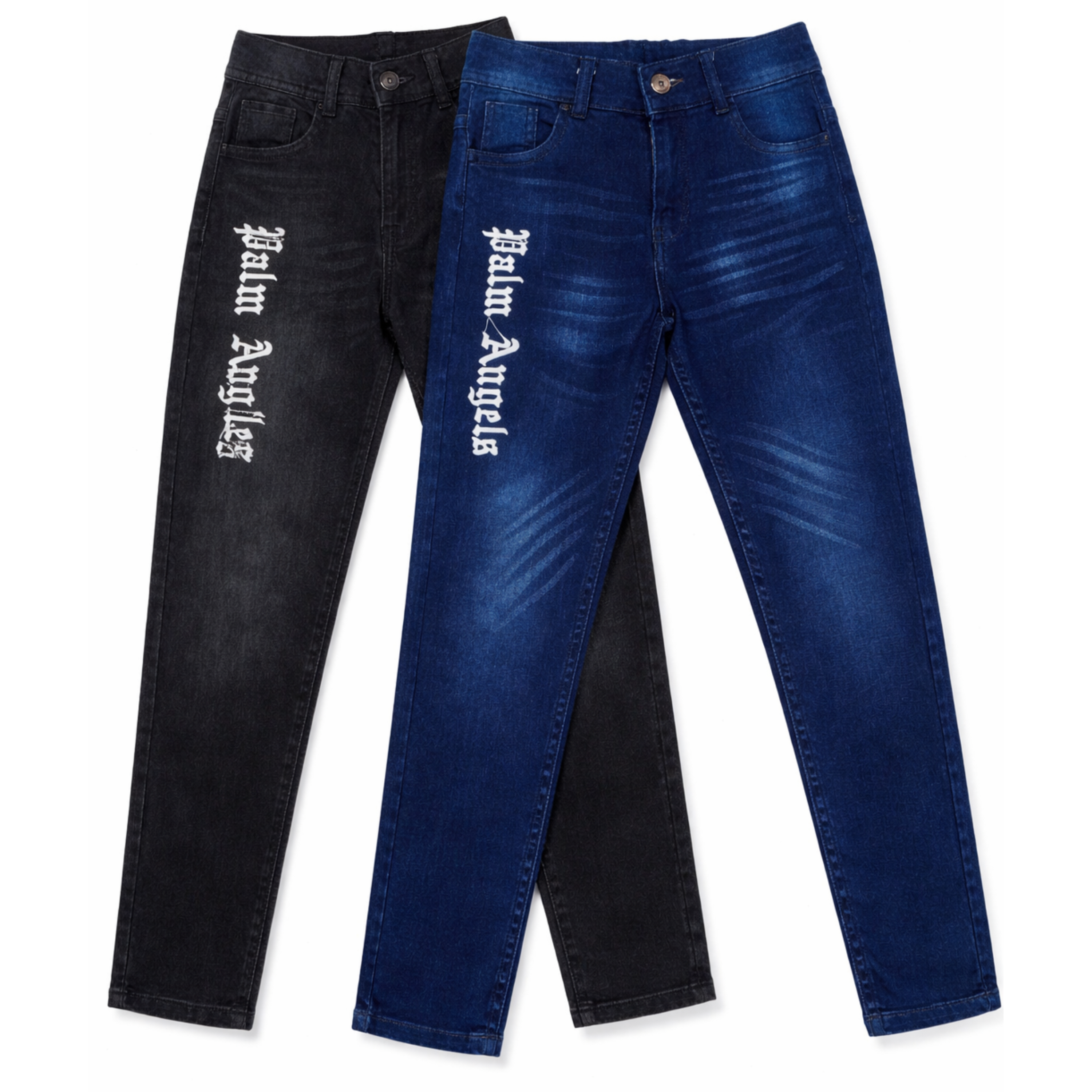 Boys' Graphic Print Denim Jeans – Slim Fit Pants - 1021