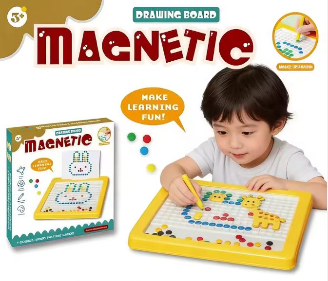 Kids Magnetic Dot Art Board – Portable Magpad Drawing Toy