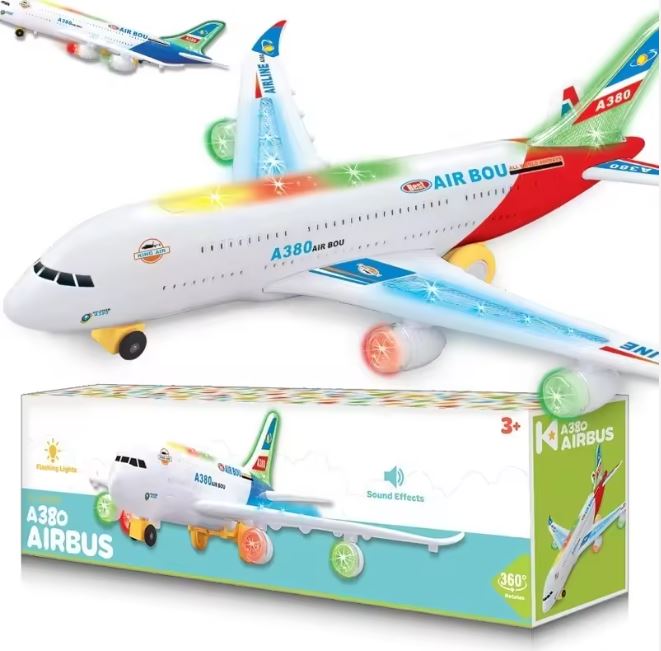 Airplane Toy with LED Lights for Kids